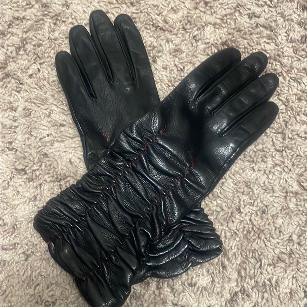 Just Cavalli Elegant Black Leather Gloves size S made in Italy